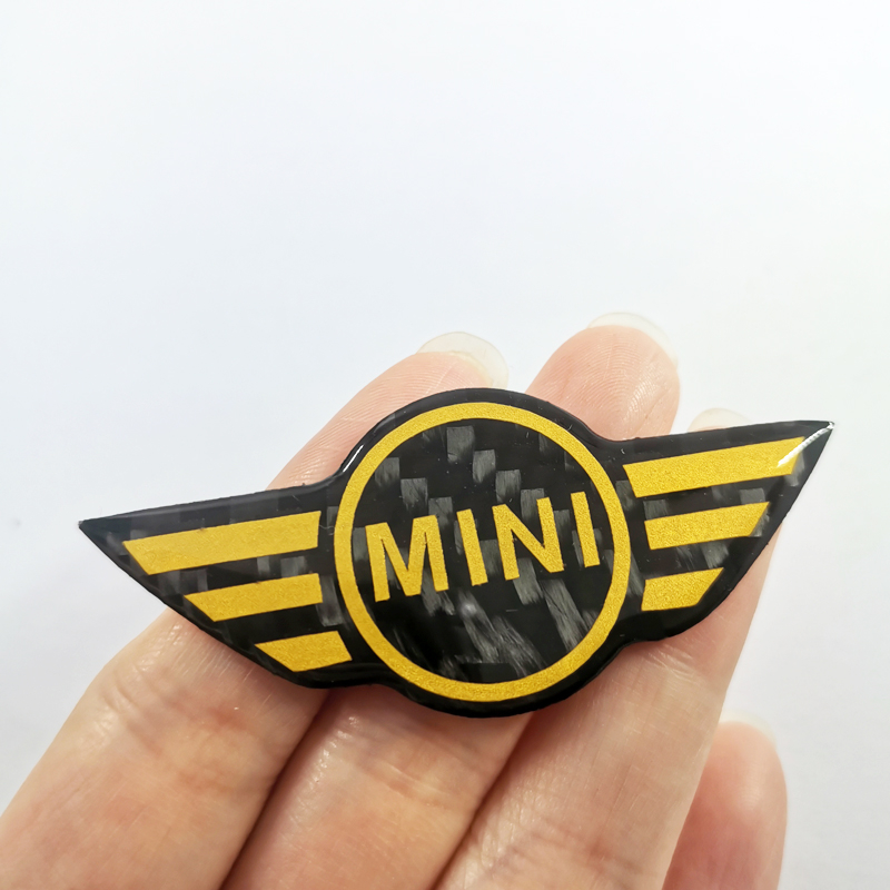 MINI COOPER 1x Carbon Fiber MINI COOPERLogo Mobil Auto Steering Wheel Hias Emblem Badge Decal Stiker Pengganti cooper MINI