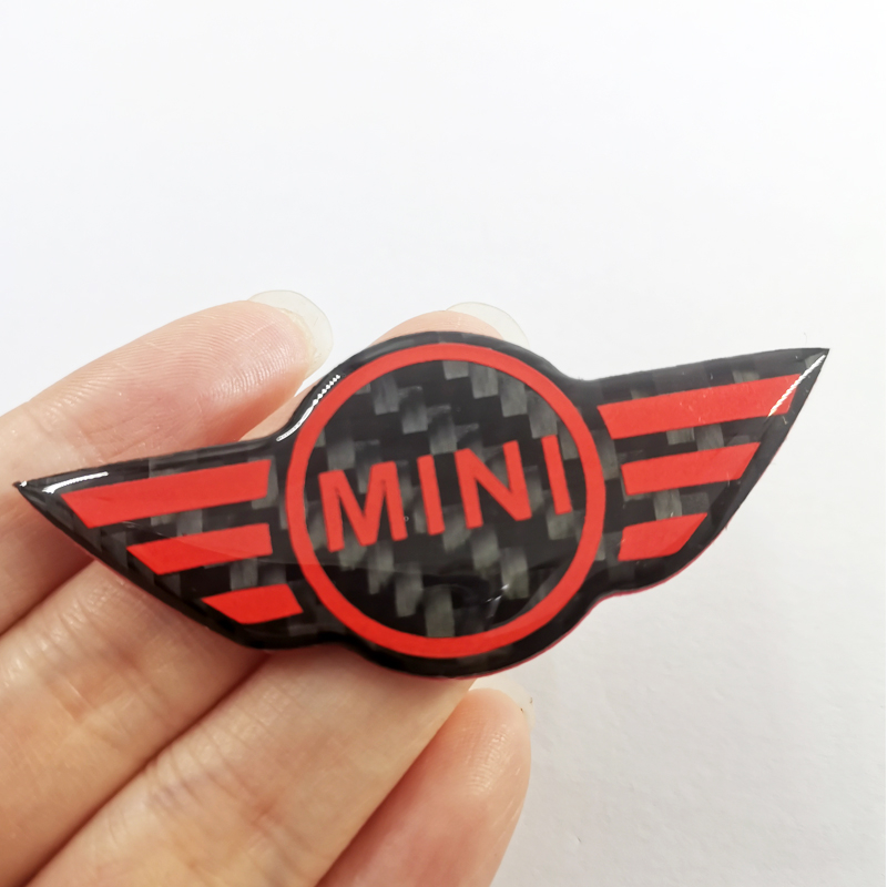 MINI COOPER 1x Carbon Fiber MINI COOPERLogo Mobil Auto Steering Wheel Hias Emblem Badge Decal Stiker Pengganti cooper MINI