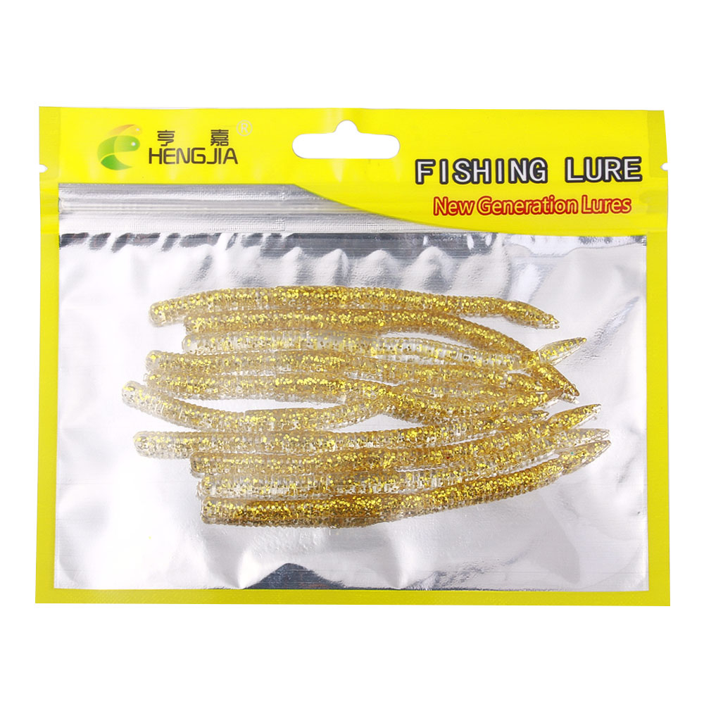 Hengjia 10pcs Realistis Bau Amis 10.5cm/1.8g Cacing Umpan Lembut Simulasi Cacing Tanah Ikan Mas Buatan Tackle