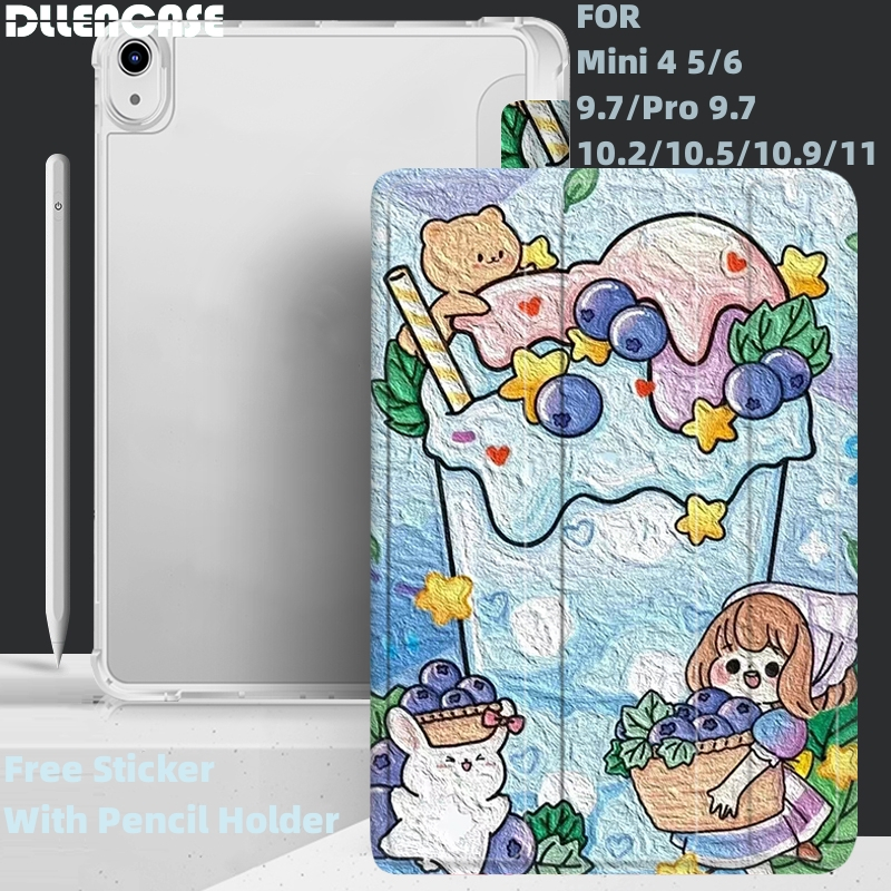 Dllencase For iPad Case Dengan Tempat Pensil Untuk 2022 Gen10 2021 Pro 11 2019 2020 10.2 7/8th Gen 2018 9.7 5/6th Mini 4 5 6 Air 4 5 10.5 10.9 Cover A361