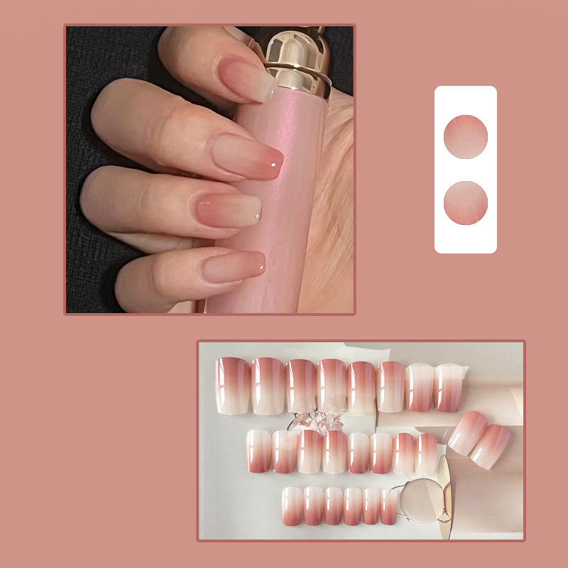 Kuku Palsu Fake Nail 24 Pcs Kemasan Strip Kuku Palsu Baru Fake Nails Kuku Palsu 3d Kuku Palsu Polos French Manicure-T117