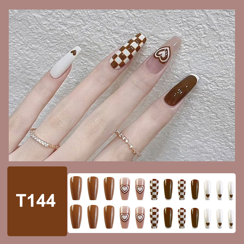 Kuku Palsu Fake Nail 24 Pcs Kemasan Strip Kuku Palsu Baru Fake Nails Kuku Palsu 3d Kuku Palsu Polos French Manicure-T144