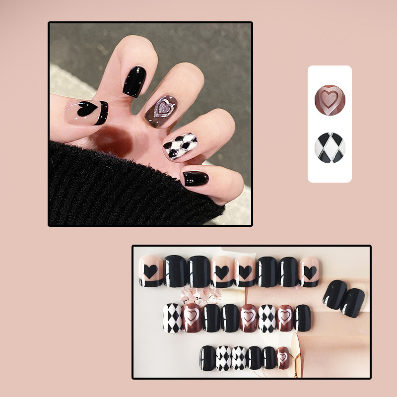 Kuku Palsu Fake Nail 24 Pcs Kemasan Strip Kuku Palsu Baru Fake Nails Kuku Palsu 3d Kuku Palsu Polos French Manicure-T123