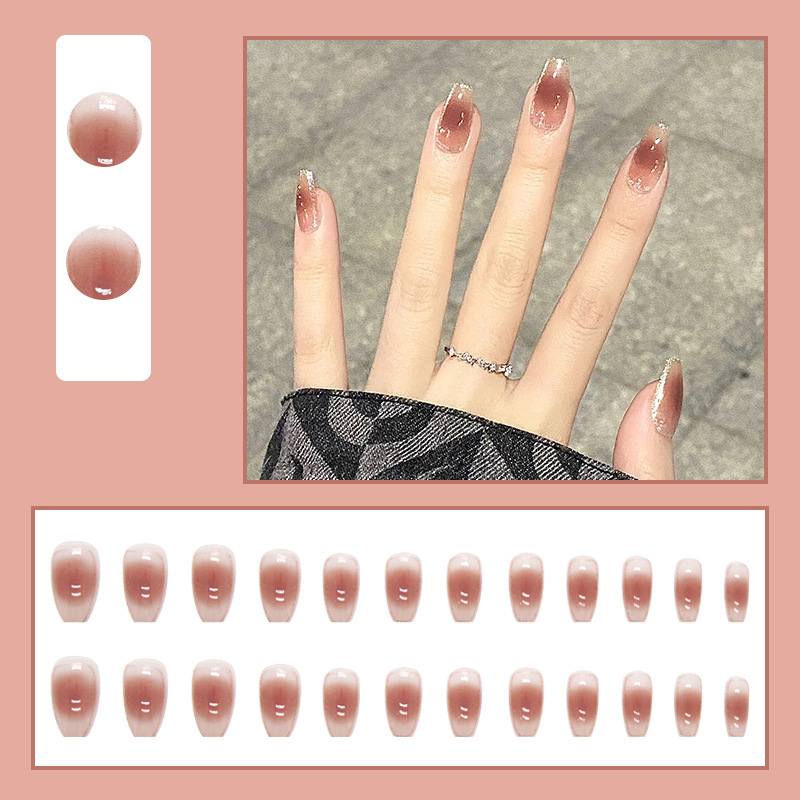 Kuku Palsu Fake Nail 24 Pcs Kemasan Strip Kuku Palsu Baru Fake Nails Kuku Palsu 3d Kuku Palsu Polos French Manicure-T136