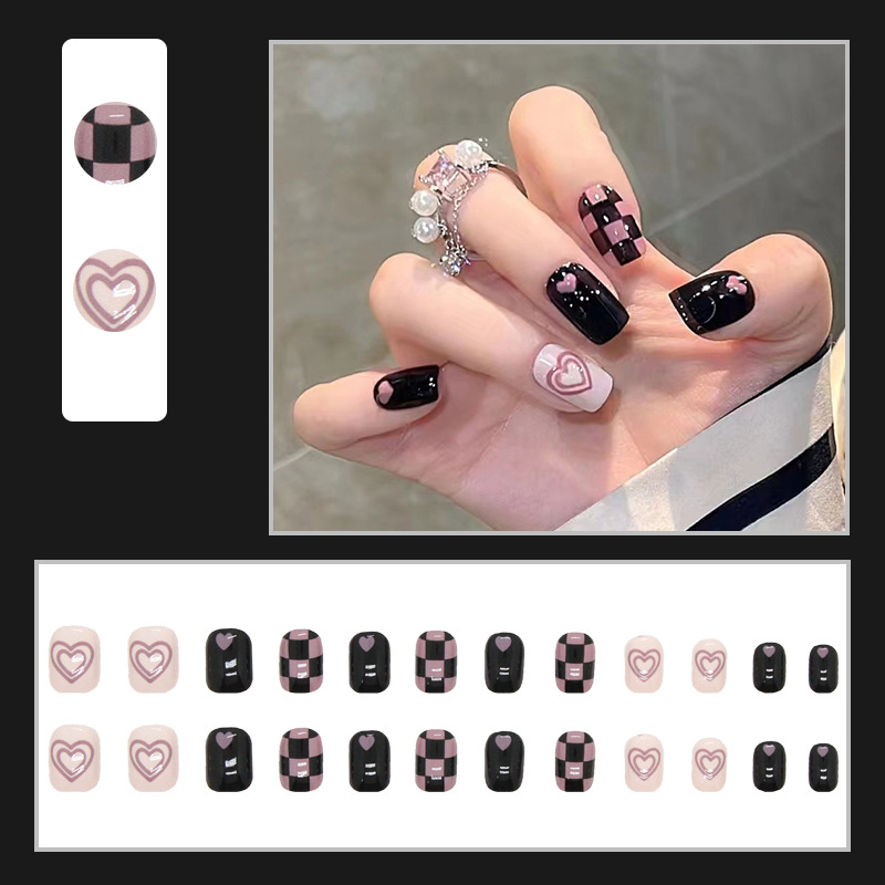 Kuku Palsu Fake Nail 24 Pcs Kemasan Strip Kuku Palsu Baru Fake Nails Kuku Palsu 3d Kuku Palsu Polos French Manicure-T135
