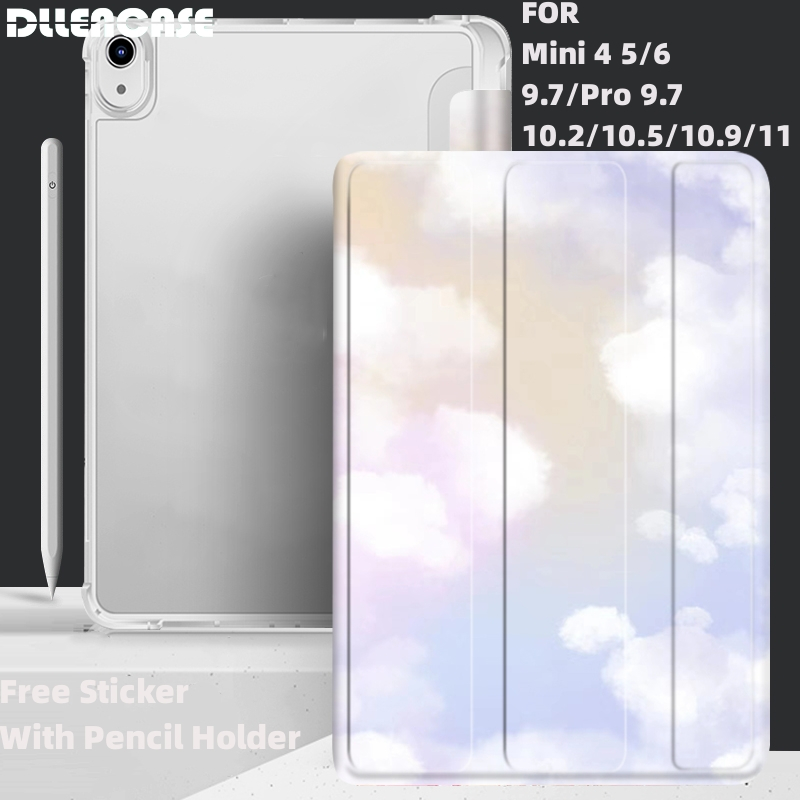 Dllencase For iPad Case Dengan Tempat Pensil Untuk 2022 Gen10 2021 Pro 11 2019 2020 10.2 7/8th Gen 2018 9.7 5/6th Mini 4 5 6 Air 4 5 10.5 10.9 Cover A362