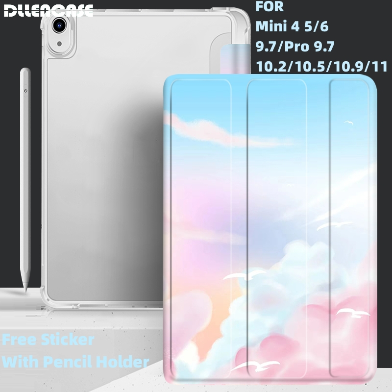 Dllencase For iPad Case Dengan Tempat Pensil Untuk 2022 Gen10 2021 Pro 11 2019 2020 10.2 7/8th Gen 2018 9.7 5/6th Mini 4 5 6 Air 4 5 10.5 10.9 Cover A362