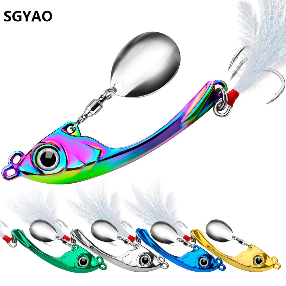 1 Pcs Logam Vib Pisau Lure Spinner Getaran Sendok Umpan Memancing Umpan Katak Lembut Jig Lembut Umpan Plastik Buatan Bass Pike Perch Lure