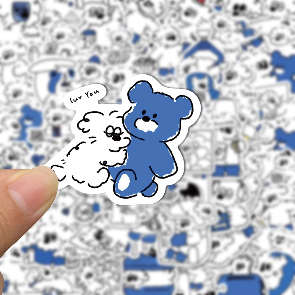 [in Stock] 65pcs mischievous puppy Lucu Kartun Stiker laptop Ponsel Helm Dekorasi Tahan Air sticker