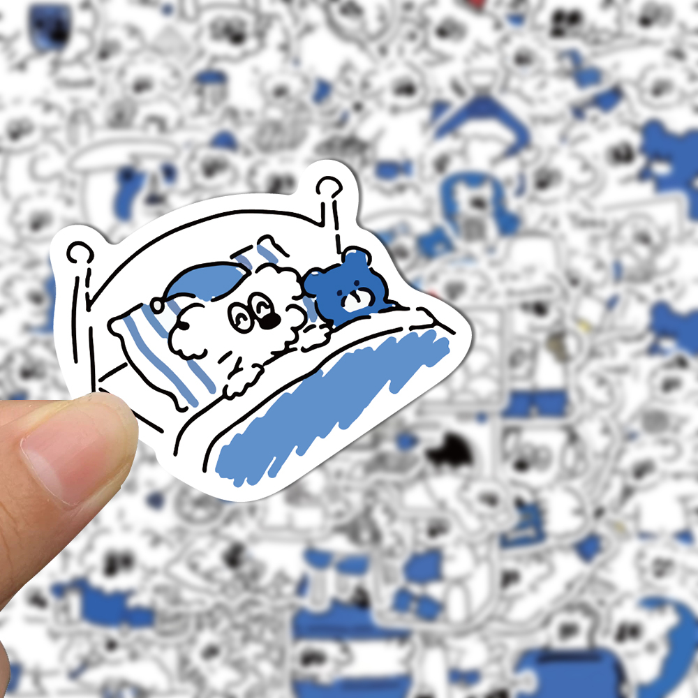 [in Stock] 65pcs mischievous puppy Lucu Kartun Stiker laptop Ponsel Helm Dekorasi Tahan Air sticker