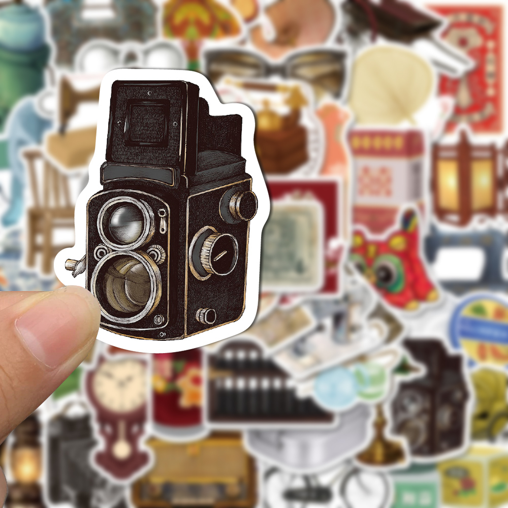 [in Stock] 65pcs Stiker retro Seni Peringatan Dengan Gaya Cina Kreatif Tas Tangan Casing Ponsel Komputer Tahan Air Stiker