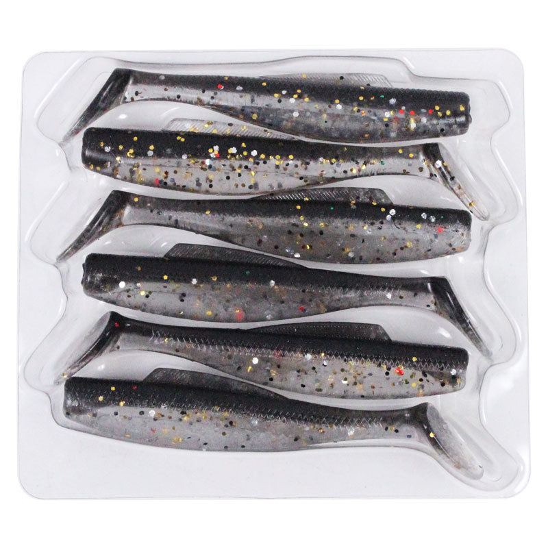 6pcs /bag Lembut Memancing Umpan Swimbait 8cm 4g Bass Wobbler Tenggelam Jig Memancing Umpan Jigging Hook Fishing Tackle