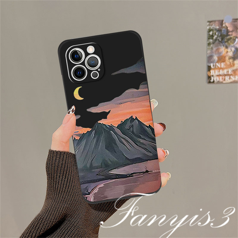 OPPO A78 A17 A77 A77s A57 A76 A96 A16 A16S A15 A15S A74 A5s A3s A54 A31 A5 A9 A53 A33 2020 A93 A94 A95 Reno 8T 6 5 6Z 5F 4F A12 F11 Setelan Sun Hill Phone Case Silicon Sarung Soft Cover