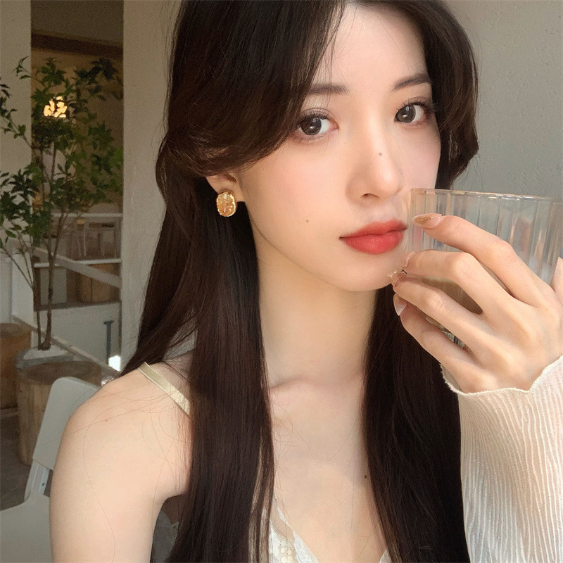 Anting Mewah Cahaya Kristal Geometris Anting Mode Sederhana