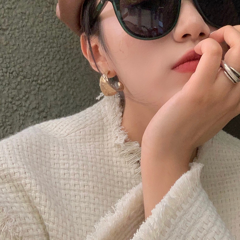 Anting Bentuk C Setengah Lingkaran fashion Wanita vintage Korea