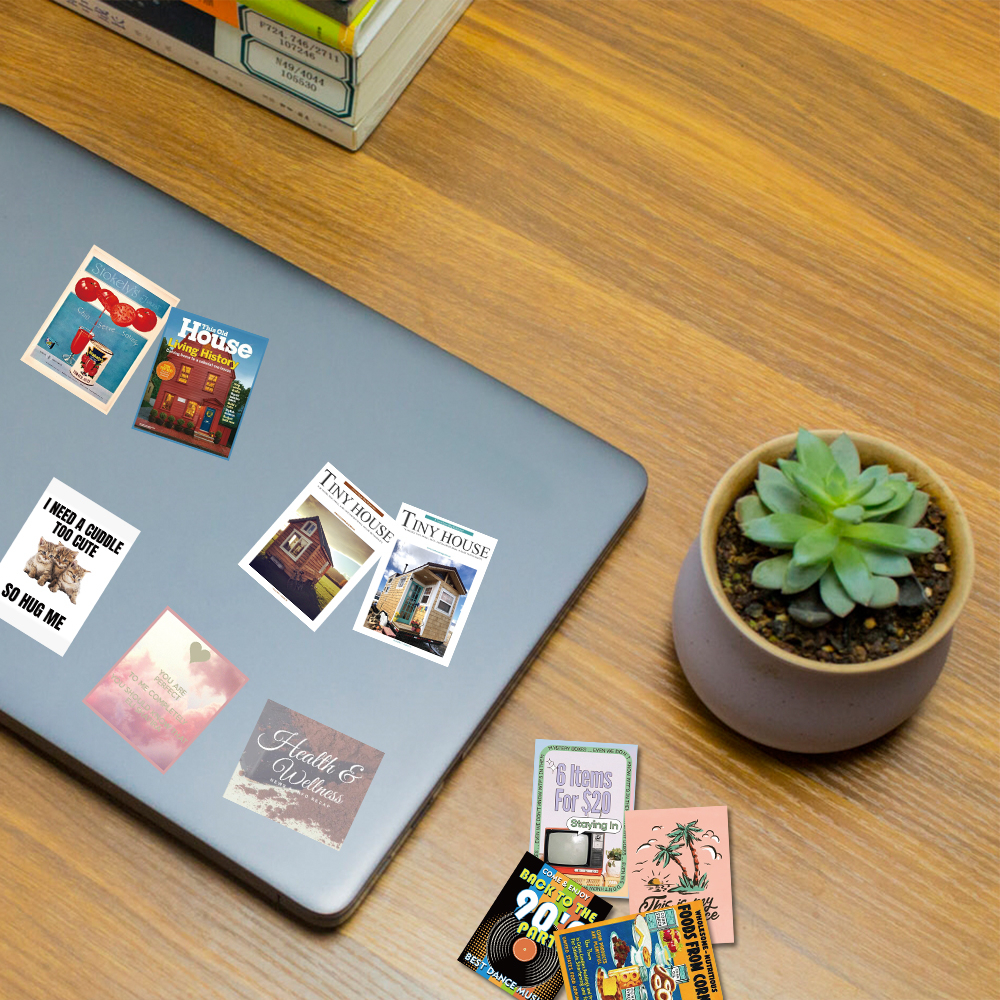 [in Stock] 40 Pcs Amerika retro 90s Majalah Penutup Stiker Indah Tangan Buku Besar Susu Teh Cangkir Ponsel case Dekorasi Tahan Air Stiker