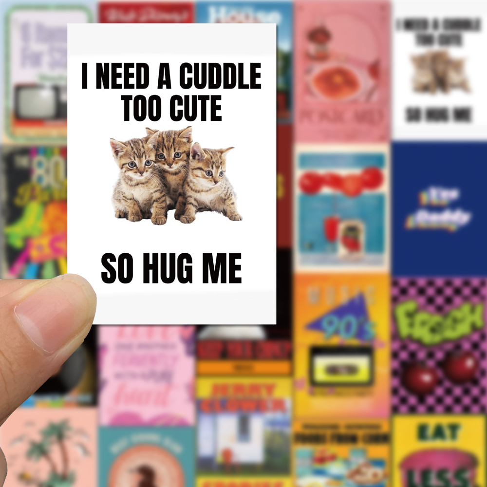 [in Stock] 40 Pcs Amerika retro 90s Majalah Penutup Stiker Indah Tangan Buku Besar Susu Teh Cangkir Ponsel case Dekorasi Tahan Air Stiker