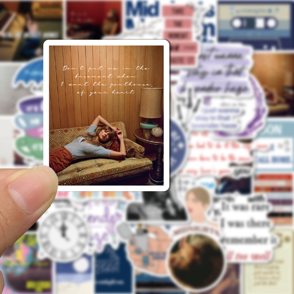 [in Stock] 50 Pcs Jamur Album Midnights Art Graffiti Stiker Indah Ponsel Laptop Dekorasi Tahan Air Decal stickers