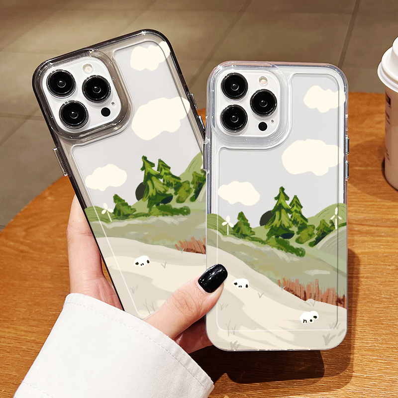 IPHONE Dllencase Duty Shockproof Case Untuk Iphone14 Pro Max14Plus Untuk Iphone13 Pro Max11/12 /13/Pro/Pro Max Tidak Menguning Bening Cover C215 /C216