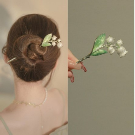 【Bayar di tempat】Jepit Rambut Anggrek Simple Modern Logam Mutiara Rumbai Hairpin Niche Desain Hiasan Kepala