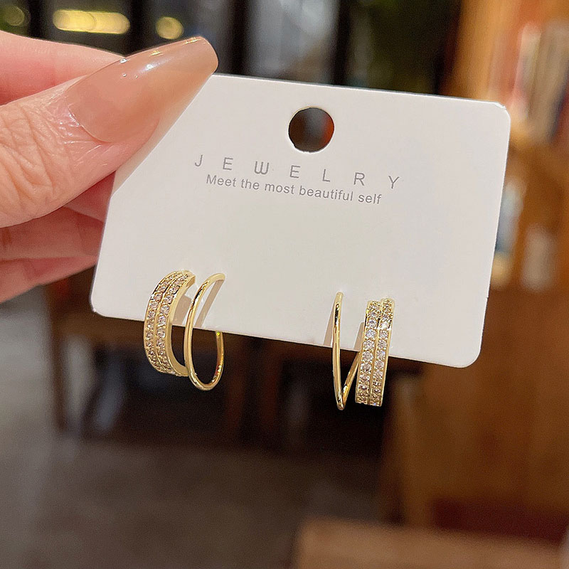 Hot Jual Anting Benang Memutar Jarum Perak925 Untuk Wanita Fashion Giwang Telinga Zirkon Mewah