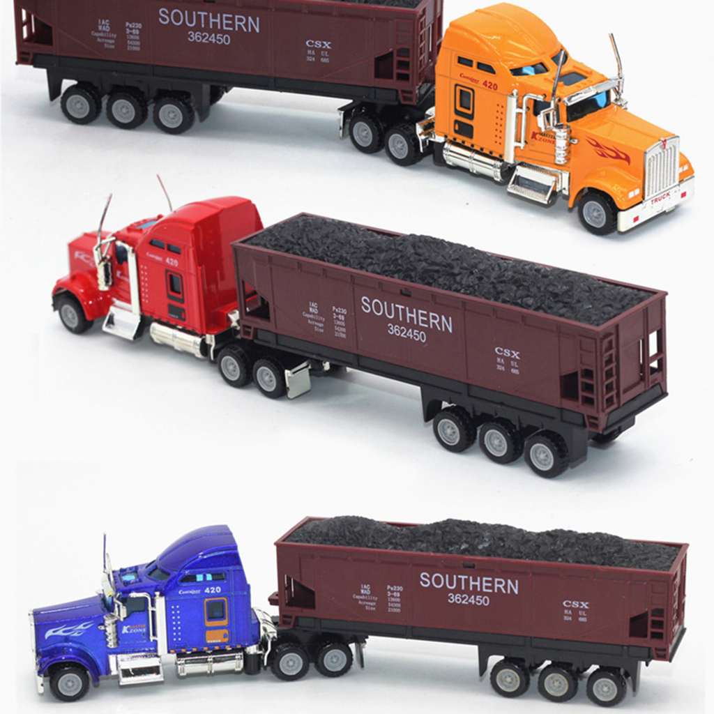 1per65 Diecast Alloy Kontainer Truck Model Kendaraan Teknik Edukasi Mainan Anak