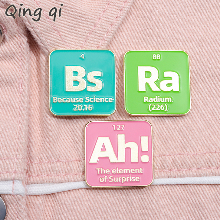 Karena Sains Enamel Pin Bros Elemen Kimia Simbol Logam Bros Kerah Lencana Kreatif Kimia Perhiasan Hadiah Untuk Teman Siswa