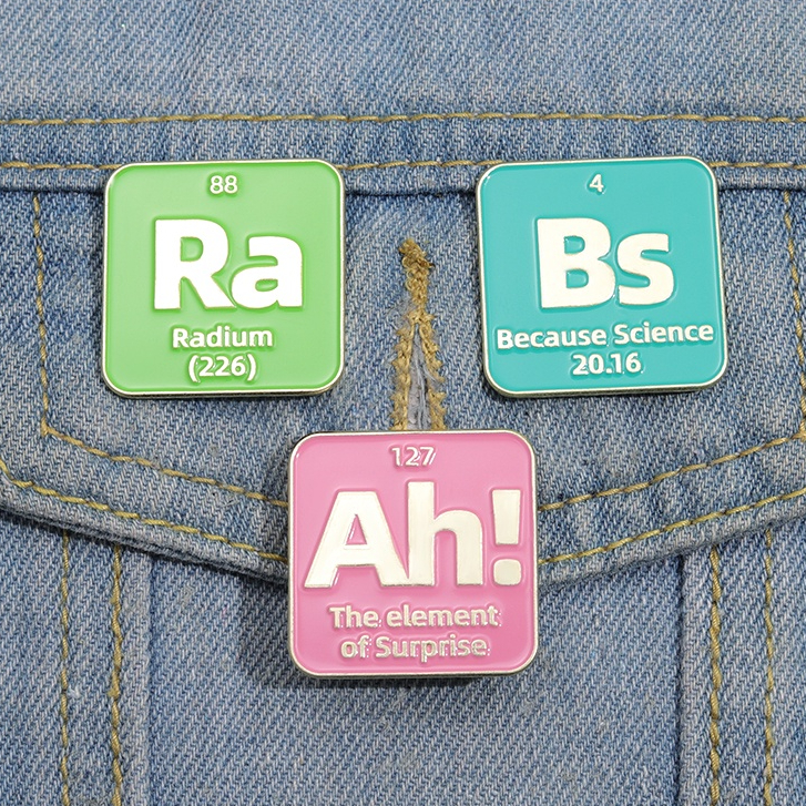 Karena Sains Enamel Pin Bros Elemen Kimia Simbol Logam Bros Kerah Lencana Kreatif Kimia Perhiasan Hadiah Untuk Teman Siswa