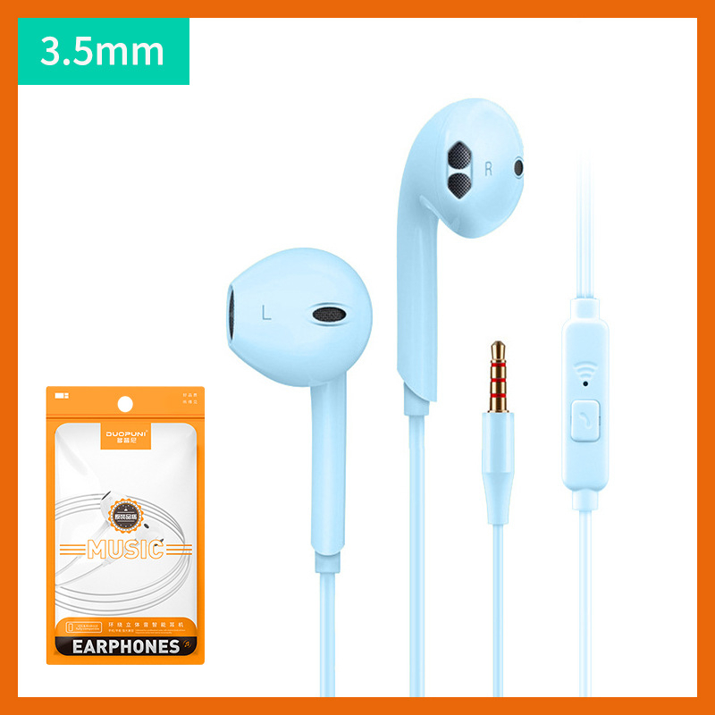 Makaron 3.5MM Kabel Earphone Panggilan Dan Musik Tuning HiFi Bass Stereo Earbud Dengan Mikrofon Di Telinga Penyumbat Telinga Headset Telepon Kabel