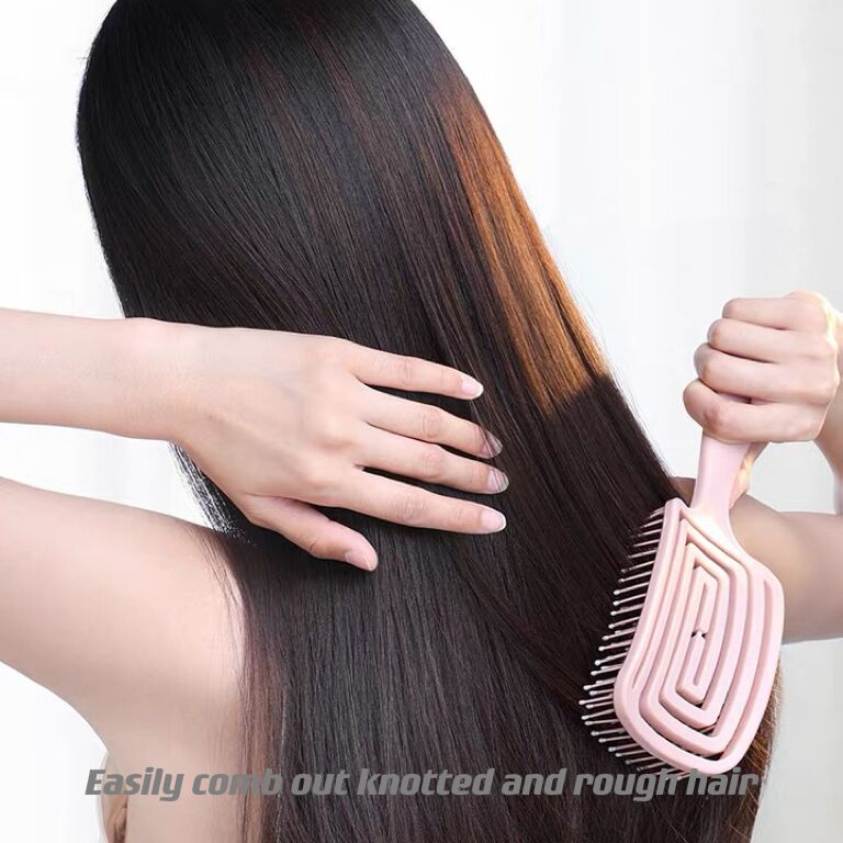 Sisir Pijat Melengkung Berongga Berbulu Keriting Styling Rambut Tinggi Top Salon Hairstyling Tool