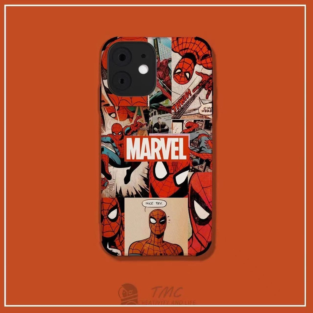 IPHONE Casing Kompatibel Untuk Iphone7 8 Plus 11 12 13 14 Pro MAX XR X XS MAX 7Plus 8Plus Tekstur Kulit Mewah Trendi Merek V.ANS Kartun Anime M.ARVEL Lembut Shockproof Back Case