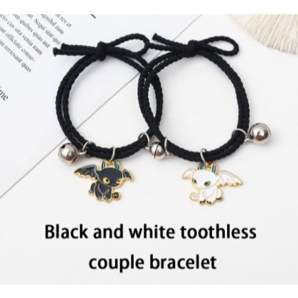 【Bayar di tempat】2Pcs Gelang Couple Magnet Gelang Kapel Elastis Pasangan Pria Dan Wanita Kartun Dikepang Tali Tangan Rambut