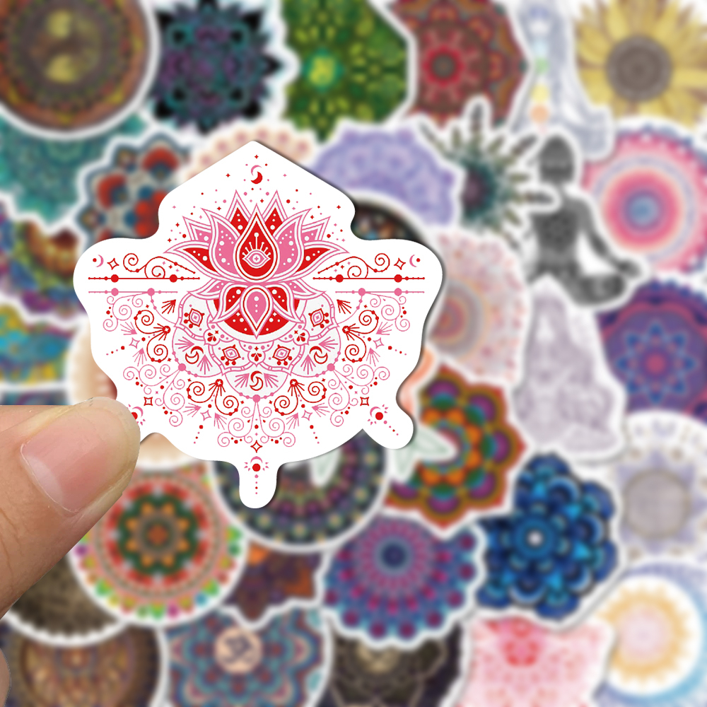 [in Stock] 50stiker Bunga Mandala Yoga graffiti Stiker Notebook Komputer Helm Dekorasi Stiker Tahan Air