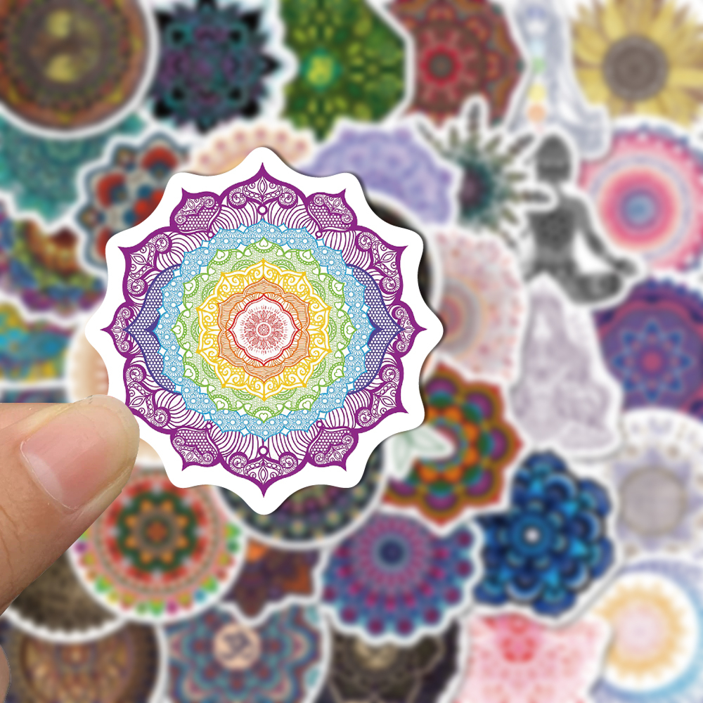[in Stock] 50stiker Bunga Mandala Yoga graffiti Stiker Notebook Komputer Helm Dekorasi Stiker Tahan Air