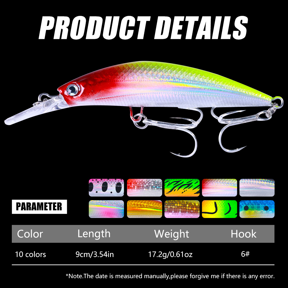 Hengjia Baru Laut Memancing Ikan Kecil Tenggelam Lures 9cm/17.2g Plastik Bionic Lidah Panjang Memancing Umpan Buatan Memancing Aksesoris