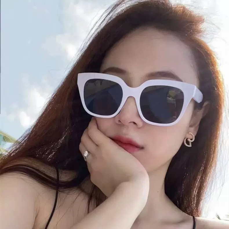 Kacamata Hitam Pink Kacamata Bingkai Besar Persegi Wanita Premium Sense Shading Glasses