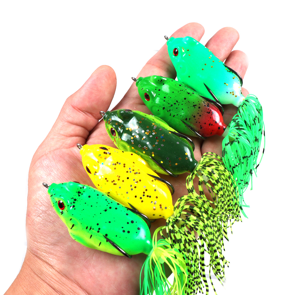 5.5cm 12g Umpan Katak Umpan Pancing Soft Frog Dengan Kait Ganda Lure Umpan Palsu Soft Bait Color Tail Frog