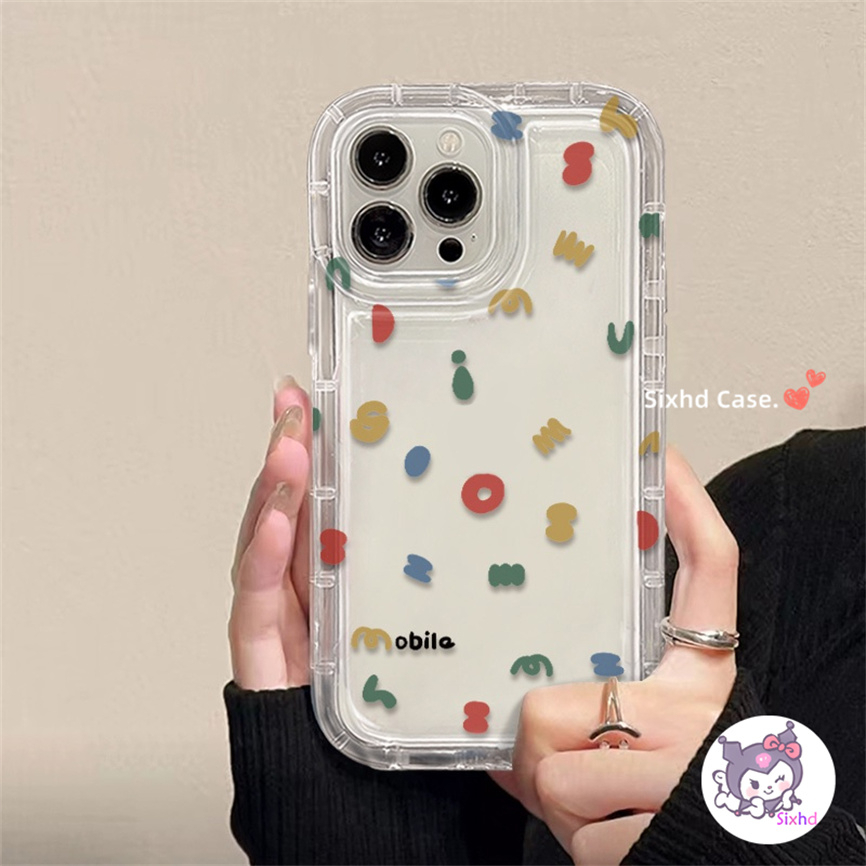 IPHONE Kompatibel Untuk Iphone14 13 12 11 Pro Max SE 2020 X Xr Xs Max8 7 6 6s Plus Bening Sederhana Surat Pasangan AirBag Case Lembut TPU Shockproof Cover Pelindung