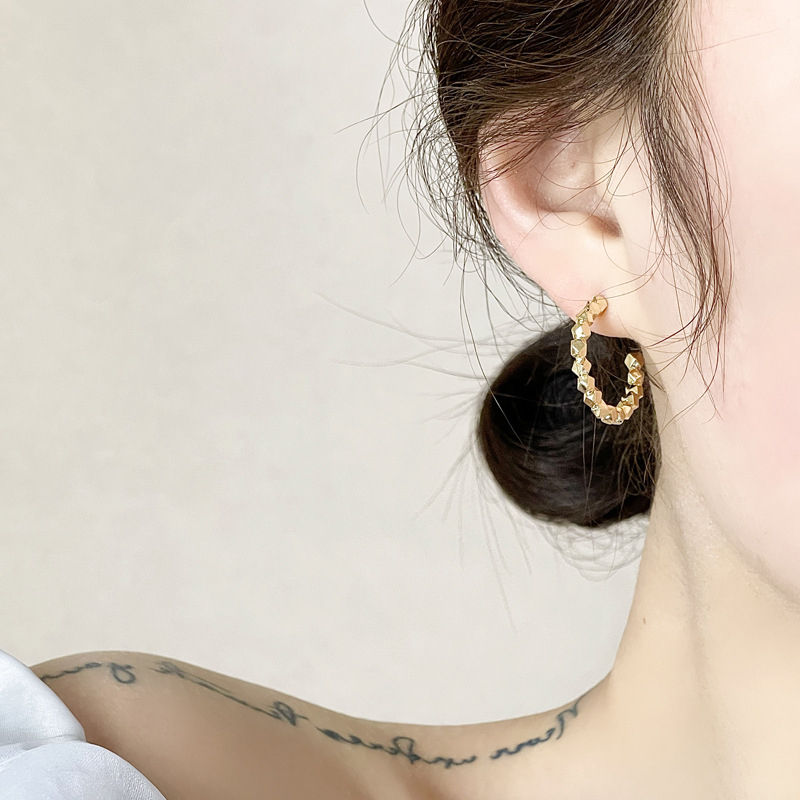 Fashion Korea Patah Persegi C Kata Pemodelan Anting Wanita Stud Earrings