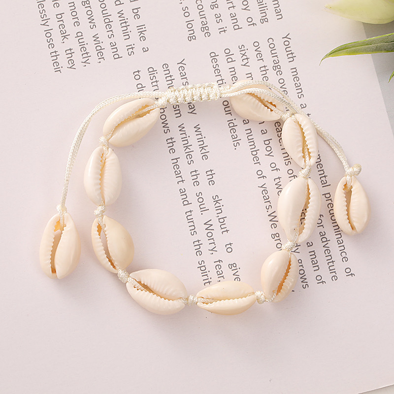 Gelang Shell Hadiah Ulang Tahun Wanita Kepang Adjustable Fashion Korea Handmate Grosir by Produsen