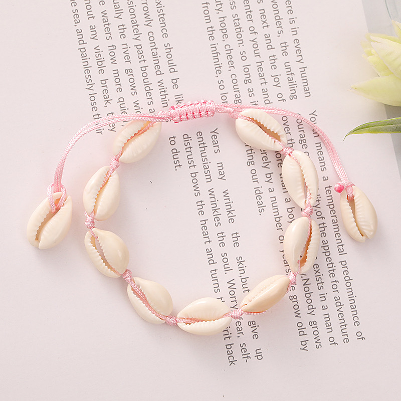 Gelang Shell Hadiah Ulang Tahun Wanita Kepang Adjustable Fashion Korea Handmate Grosir by Produsen