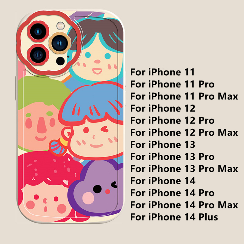 Dllencase Untuk iPhone Case Kompatibel Untuk iPhone 14pro Max14Plus Untuk iPhone 13pro Max 11/12 /13/Pro/Pro Max Silikon Lembut Shockproof Case Cover C244 C245