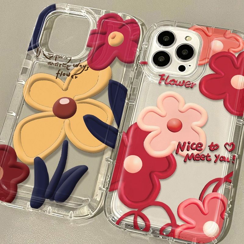 Ins Korea Lukisan Cat Minyak Flowers Case Oppo A15 A96 A76 A74 A17K A16s A3s A5s A95 A7 A54 A16 A17 A12 A5 A9 A57 A16K A55 A1K A77s A77 A16E A53 A92 A31 A52 A12E A15s Airbag Soft Case