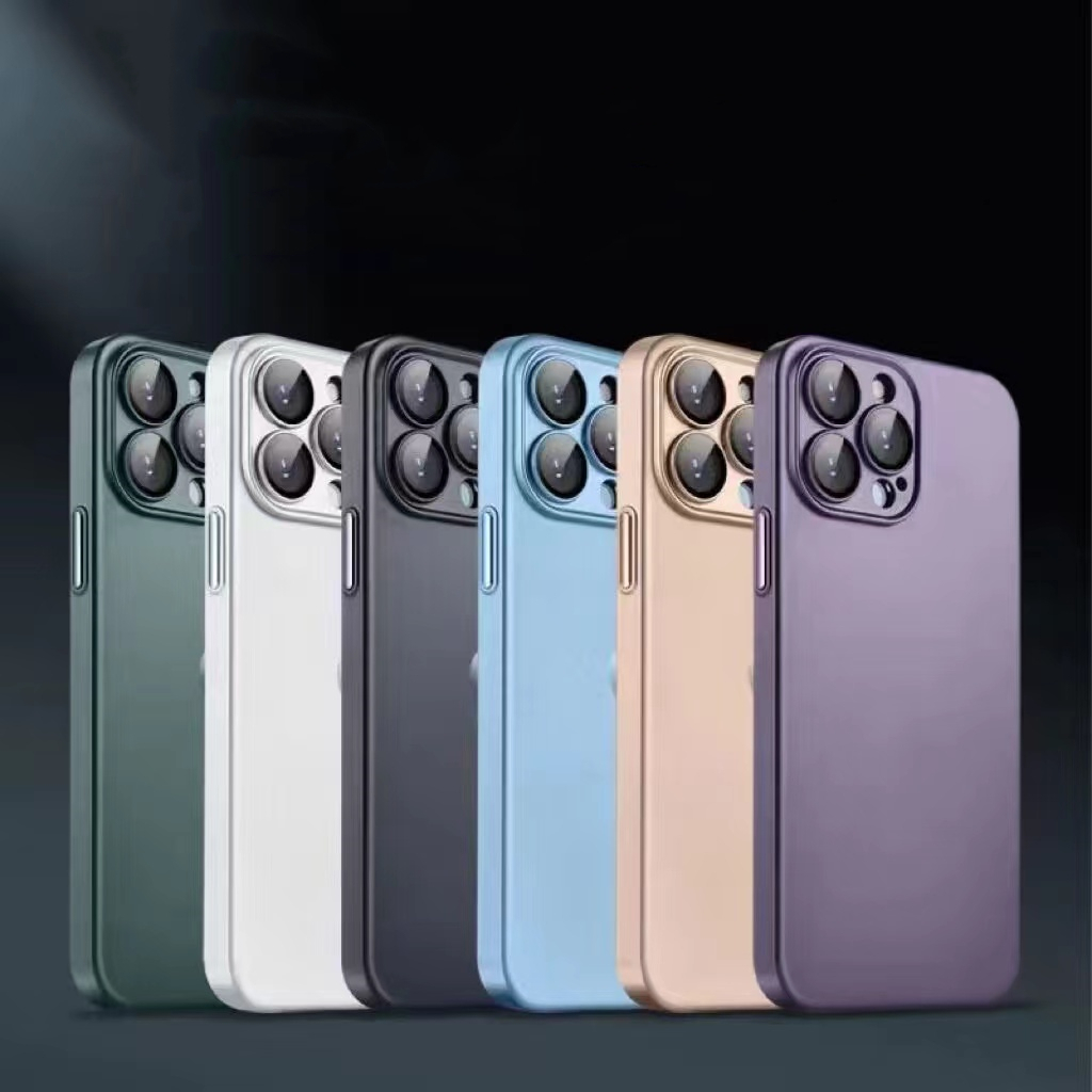 Kualitas Tinggi PC matte fingerprint proof Case iPhone 14pro Max 13pro Max12 Pro Max 11 Pro Max Dilengkapi Dengan Perlindungan film Lensa Tahan Debu mesh casing anti Jatuh