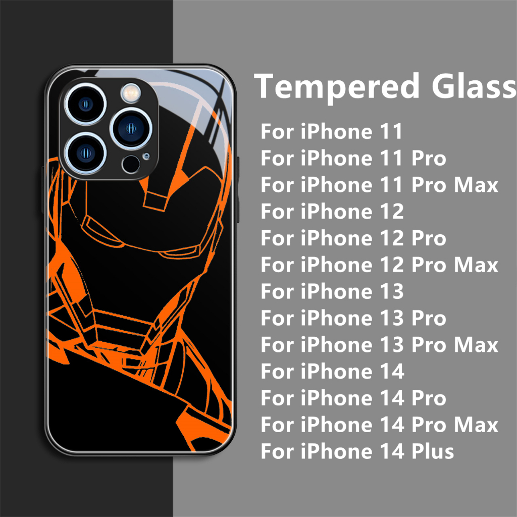 Dllencase Untuk iPhone 14 Pro Max14 Plus 13 12 11 Bahan Kaca Tempered Case Casing Cover Pelindung Kamera C306 C307