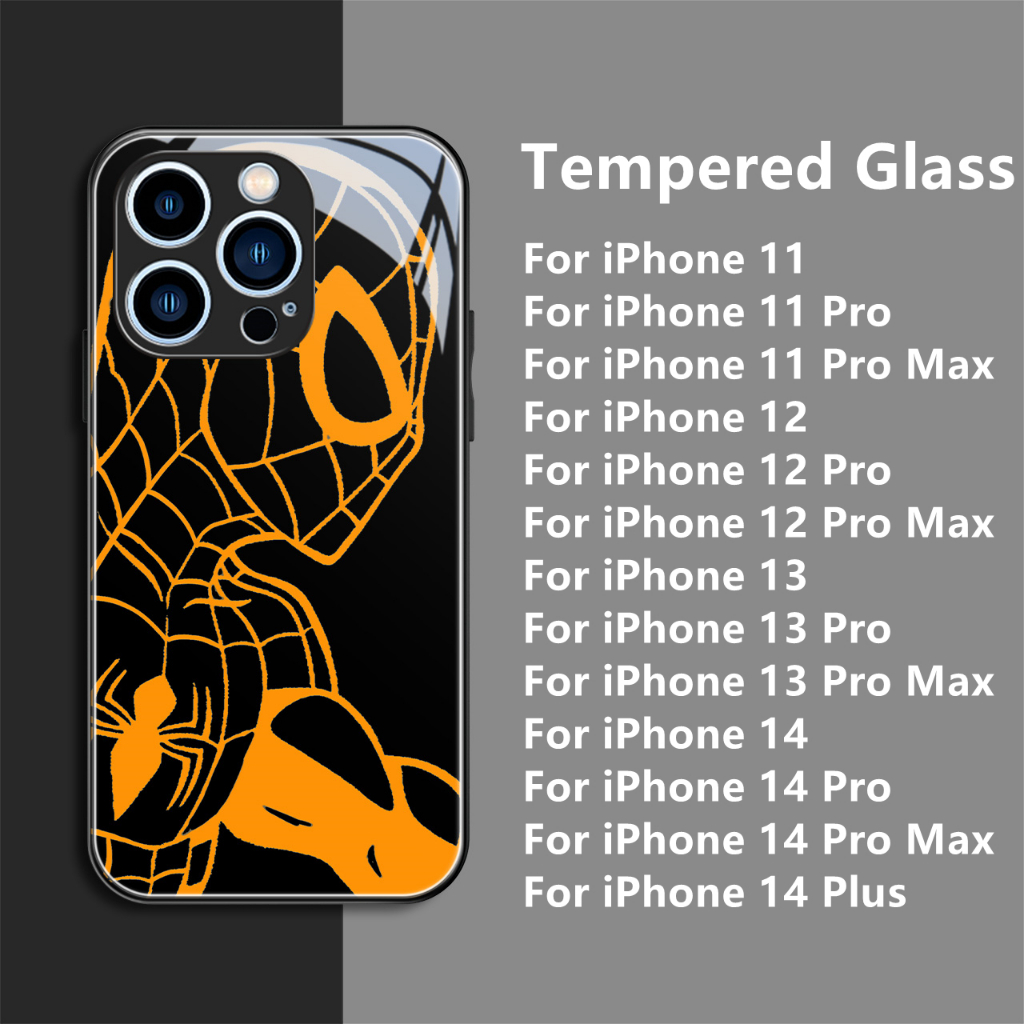 Dllencase Untuk iPhone 14 Pro Max14 Plus 13 12 11 Bahan Kaca Tempered Case Casing Cover Pelindung Kamera C306 C307