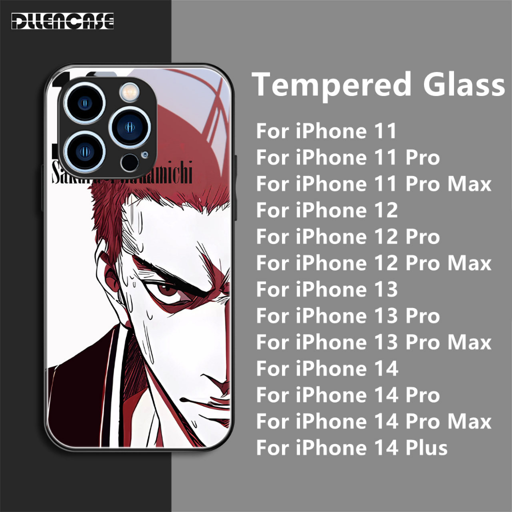 Dllencase Untuk iPhone 14 Pro Max14 Plus 13 12 11 Bahan Kaca Tempered Case Casing Cover Pelindung Kamera C321