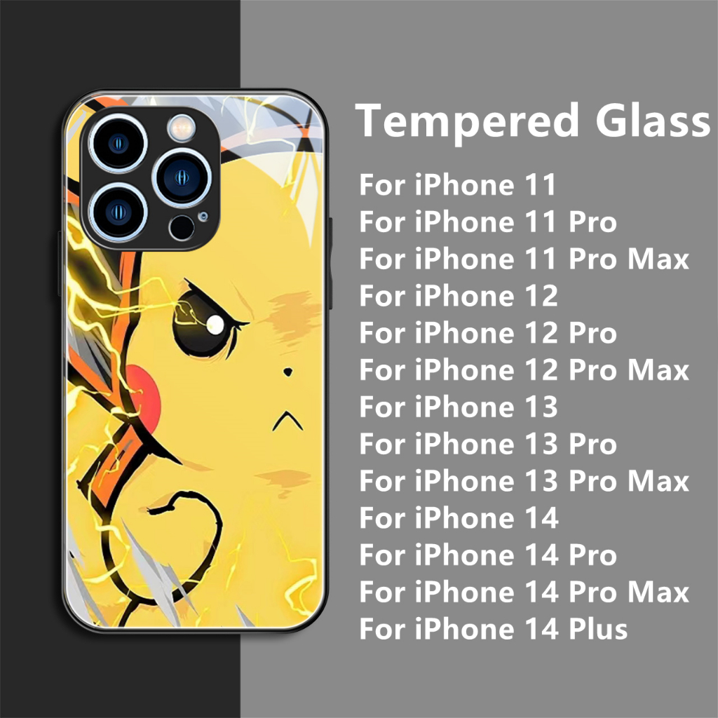 Dllencase Untuk iPhone 14 Pro Max14 Plus 13 12 11 Bahan Kaca Tempered Case Casing Cover Pelindung Kamera C322 C323