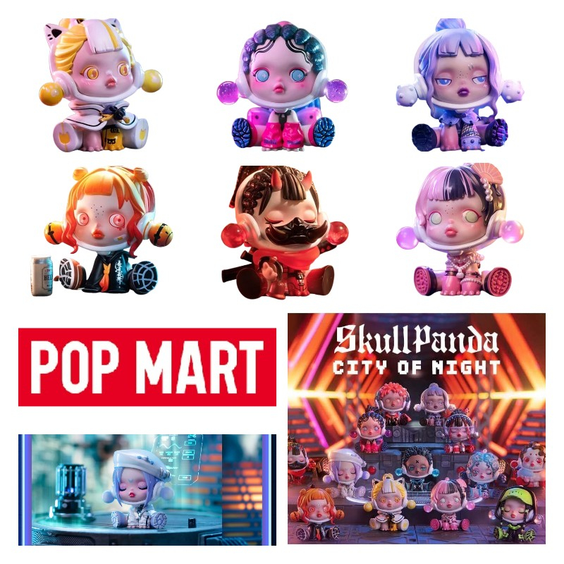 Pop MART City Of Night Garage Kit Kartun Set Mainan Koleksi Model Gadis Anak Hadiah
