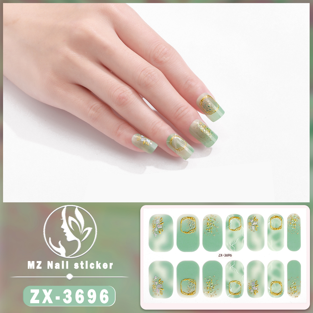 3d Vision Finger Nail Sticker Gaya Pesta Nail Art Berlian Mutiara Permata Warna-Warni Laser Gradien DIY Stiker Kuku